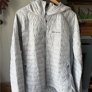 Spring Columbia Gray Ski Jacket with Quilted Design and Hood XXL